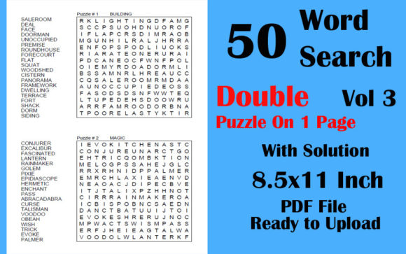 50 Page Double Word Search 8.5x11 Vol 3: A Comprehensive Puzzle Book for Engaging and Relaxing Fun