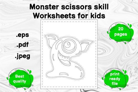 Engage Kids with the Monster Scissor Skill Cut Color Book