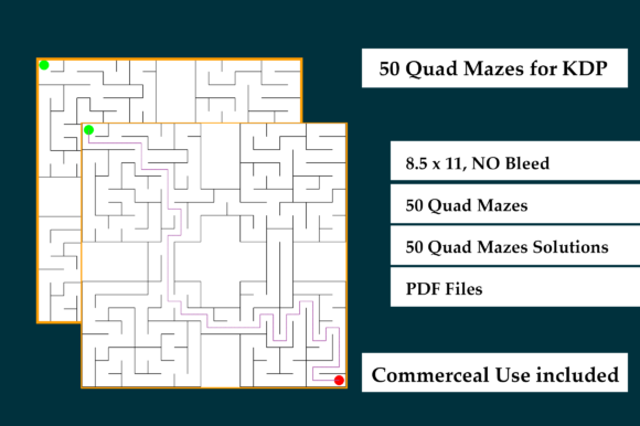 Explore the Fun and Creativity with 50 Quad Mazes for KDP Activity Book Kids