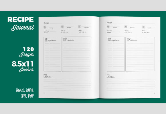 Exploring the Versatility of Recipe Journal KDP Interior Graphic