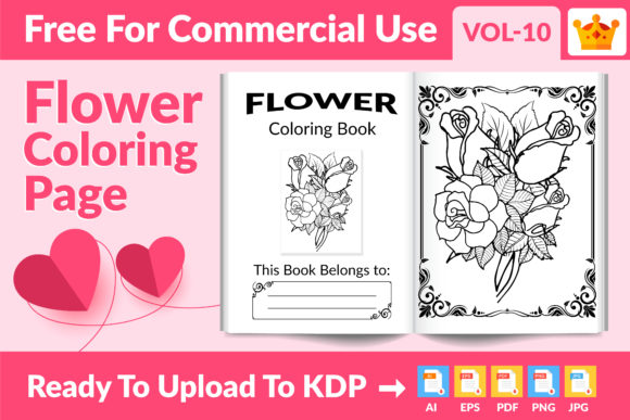 Flower Coloring Page KDP Interior Vol 10: A Creative and Engaging Resource for Kids