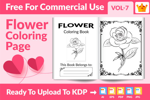 Flower Coloring Page KDP Interior Vol 7: A Creative and Engaging Resource for Kids