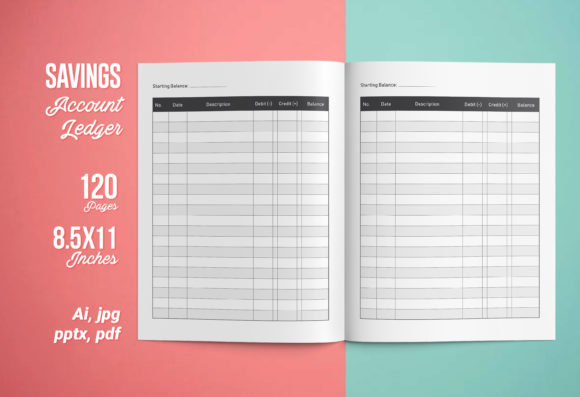 Maximizing Financial Clarity with Savings Account Ledger KDP Interior