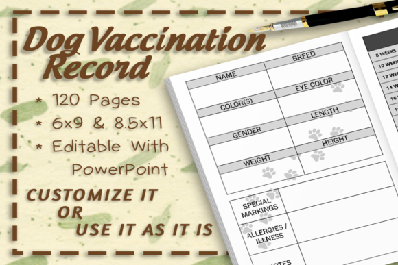 Organizing Your Dog's Vaccination Records with the Dog Vaccination Record 120 Pages