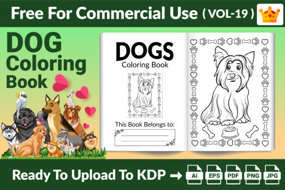 Unleash Creativity with Dogs Coloring Page KDP Interior Vol 19